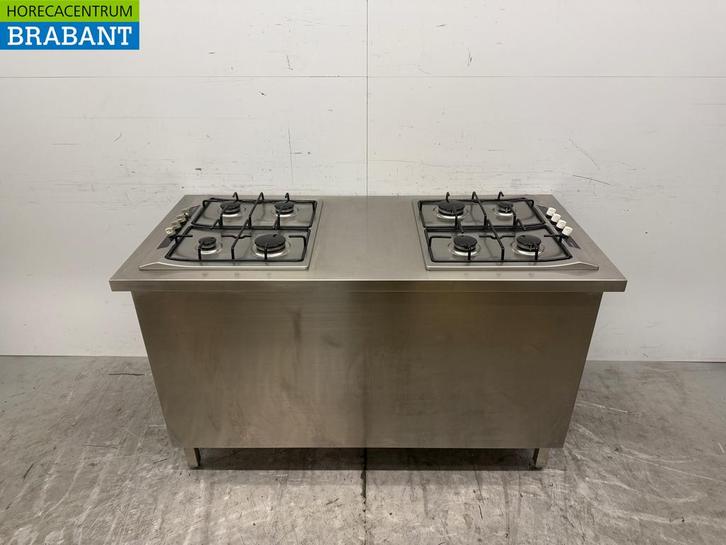 Plan de travail en acier inoxydable avec 2 cuisinières, Zakelijke goederen, Horeca | Overige, Verzenden