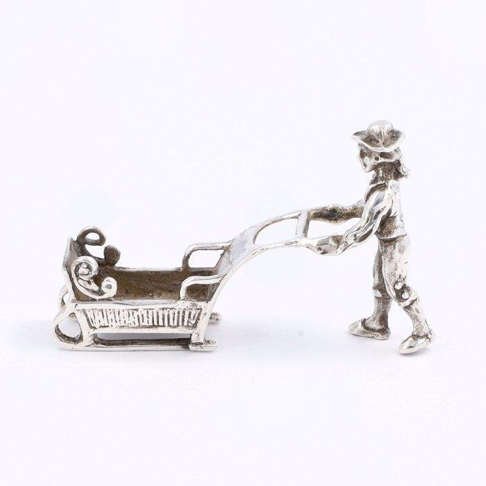 NO RESERVE - Th. van Ravenstein - Miniatuur Slede - Figurine, Antiek en Kunst, Antiek | Zilver en Goud