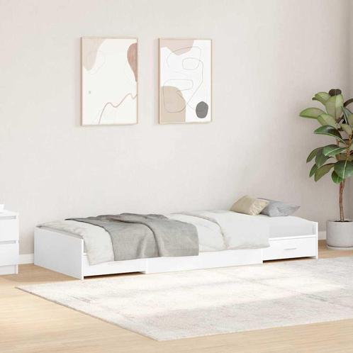 vidaXL Opbergbedframe met hoofdeinde met lade Wit 90 x 200, Huis en Inrichting, Slaapkamer | Bedden, Nieuw, Verzenden