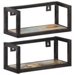 vidaXL Wandschappen 2 st 40 cm massief gerecycled hout, Huis en Inrichting, Kasten | Wandmeubels, Verzenden, Nieuw