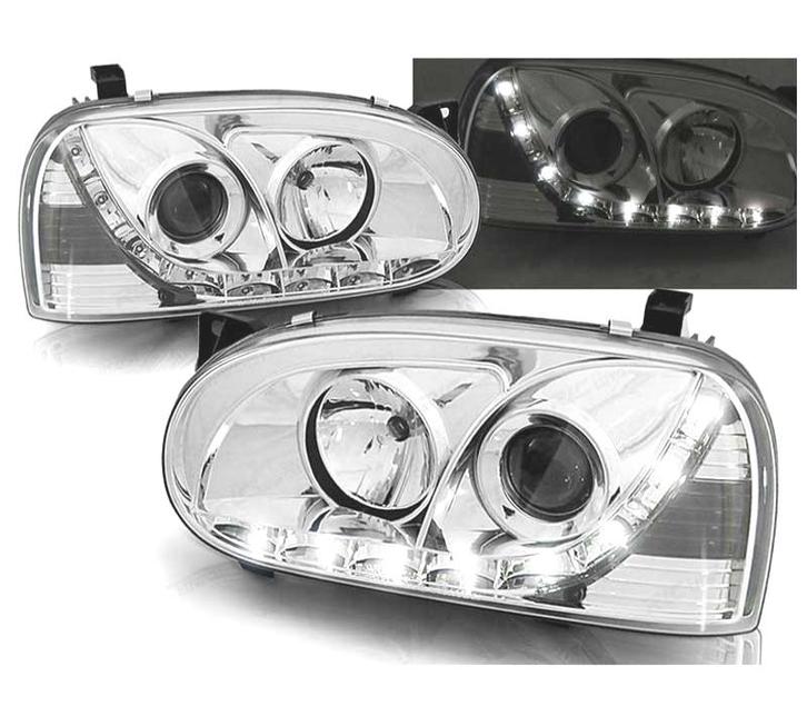 Phares Pour Volkswagen Vw Golf Mk3 91-97 Daylight Led Fond C, Auto-onderdelen, Verlichting, Verzenden