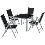 tectake Aluminium zitgroep 4+1 - zilver, Tuin en Terras, Verzenden, Nieuw