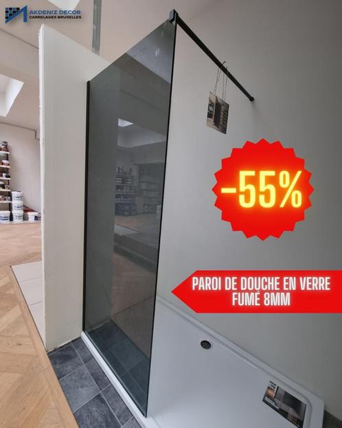Paroi de douche en verre fumé 8mm PROMO, Doe-het-zelf en Bouw, Sanitair, Douche