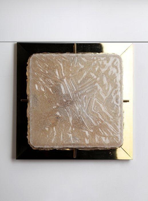 Plafondlamp - Messing, Kristal, Antiek en Kunst, Antiek | Verlichting