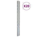 vidaXL Poteaux de clôture 20 pcs argenté 220 cm acier, Verzenden