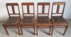 Chaise (4) - Chêne, Noyer - Met fleurs stylisées