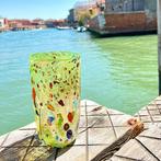 Filippo Maso - Vaas -  Groene vaas met bladzilver, riet,, Antiek en Kunst, Antiek | Glaswerk en Kristal