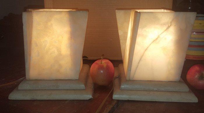Pierre Chareau style - Lampe de table (2) - Marbre rose -, Antiquités & Art, Art | Objets design