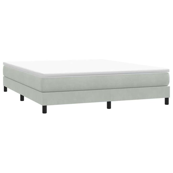 vidaXL Boxspring zonder matras fluweel lichtgrijs 180x210 cm, Maison & Meubles, Chambre à coucher | Lits, Envoi
