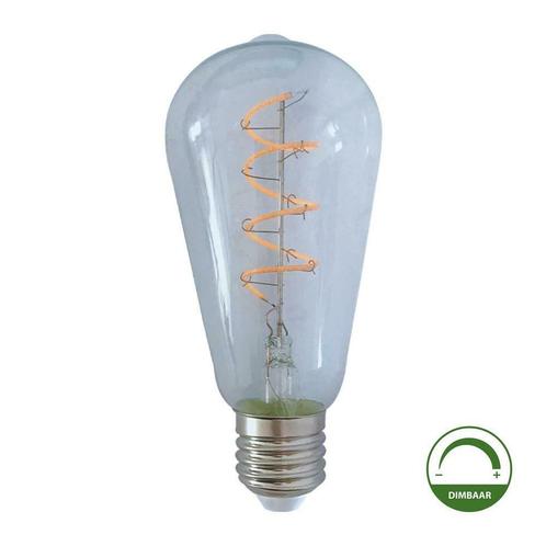 LED Filament Edison lamp spiraal 64mm 4 Watt Dimbaar Extra, Maison & Meubles, Lampes | Lampes en vrac, Envoi