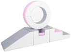 Foam blokken - met hoepel en glijbaan - 7 delig - roze grijs, Kinderen en Baby's, Speelgoed | Educatief en Creatief, Ophalen of Verzenden