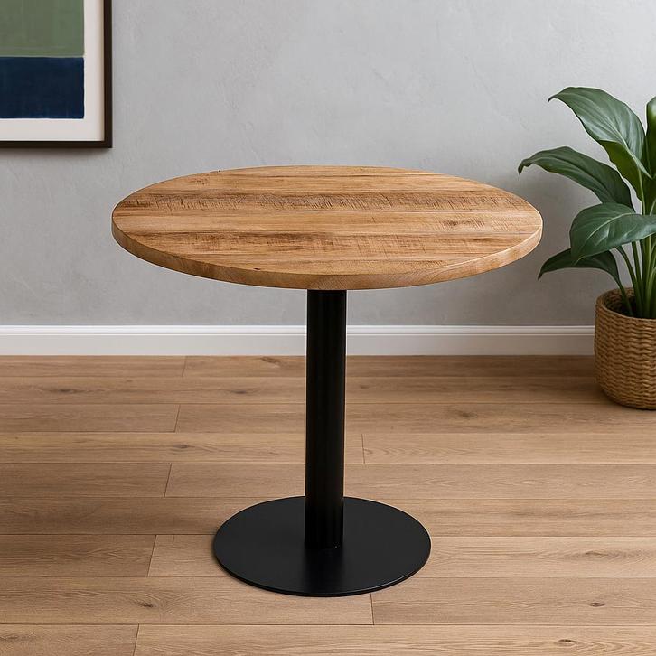 Mangohout Horecatafel Rond Ø80 cm, Huis en Inrichting, Tafels | Eettafels, Nieuw, Overige houtsoorten, Rond, Verzenden