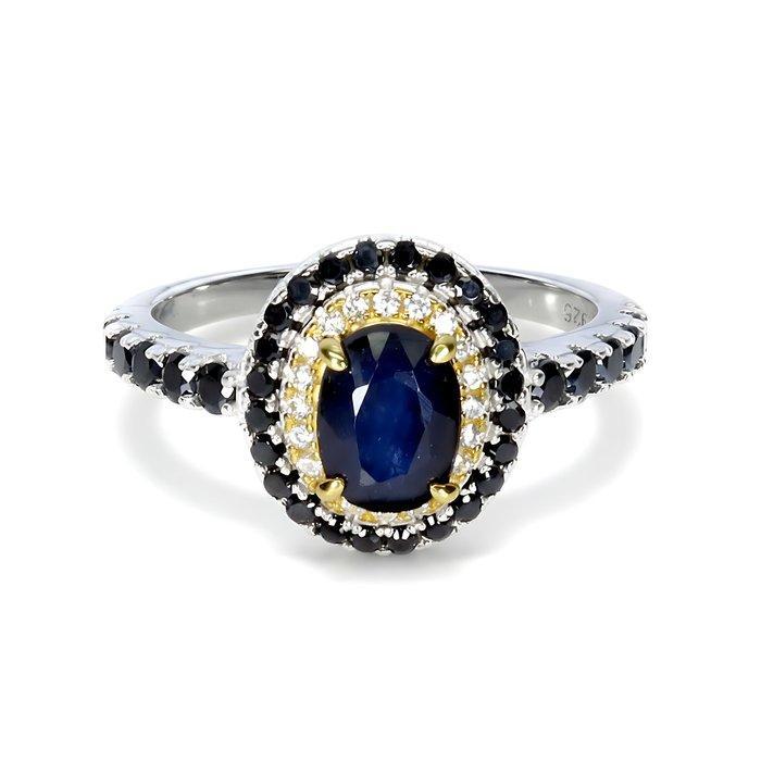 Zonder Minimumprijs - Ring Zilver Saffier - Spinel -, Handtassen en Accessoires, Ringen