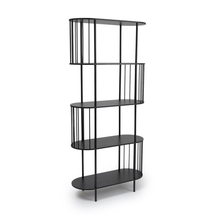 Wandkast Hoxton 5-laags - zwart - 80 x 34 x 172 cm, Huis en Inrichting, Kasten | Wandmeubels, Nieuw, Verzenden