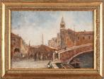 Eugenio Bonivento (1880-1956) - Chioggia con personaggi sul