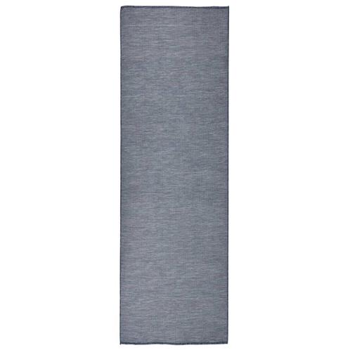 vidaXL Buitenkleed platgeweven 80x250 cm blauw, Huis en Inrichting, Stoffering | Tapijten en Vloerkleden, Nieuw, Verzenden