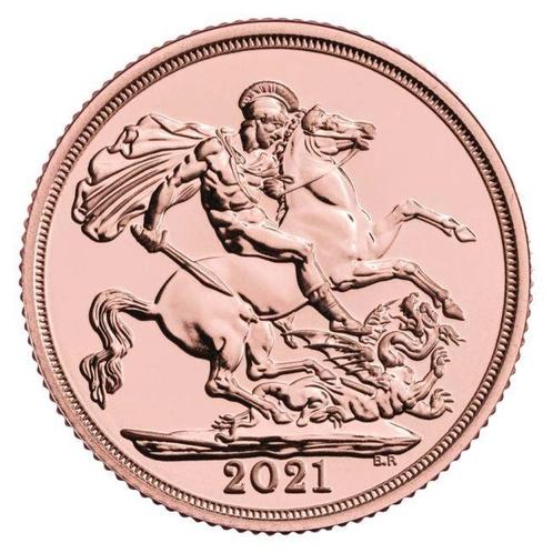 Verenigd Koninkrijk. 2021 British Gold Sovereign Queen, Postzegels en Munten, Edelmetalen en Baren