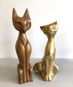 sculptuur, “ Twee tevreden katten “ - 20 cm - Legering, Antiek en Kunst