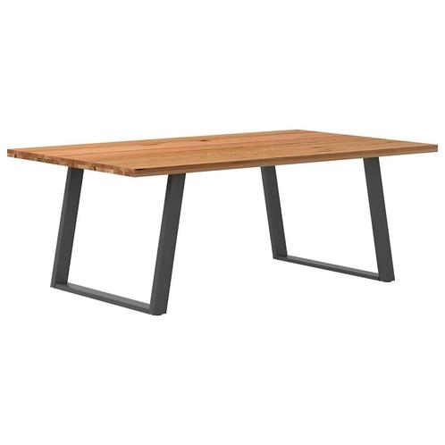 vidaXL Eettafel rechthoekig 200x120x74 cm massief eikenhout, Huis en Inrichting, Tafels | Eettafels, Nieuw, Verzenden