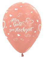 Ballonnen Alles Gute zur Hochzeit Hearts Metallic Rose Gold, Verzenden, Nieuw