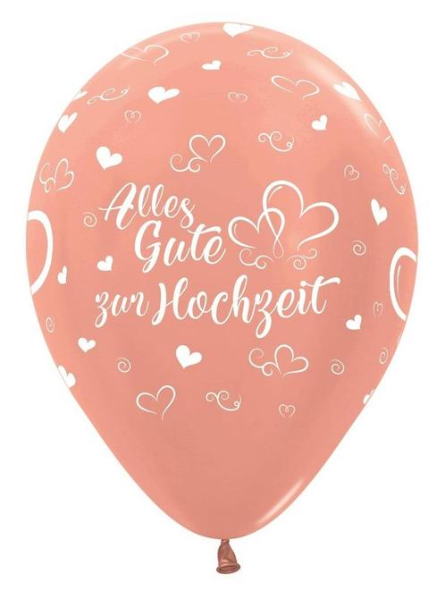 Ballonnen Alles Gute zur Hochzeit Hearts Metallic Rose Gold, Hobby en Vrije tijd, Feestartikelen, Nieuw, Verzenden