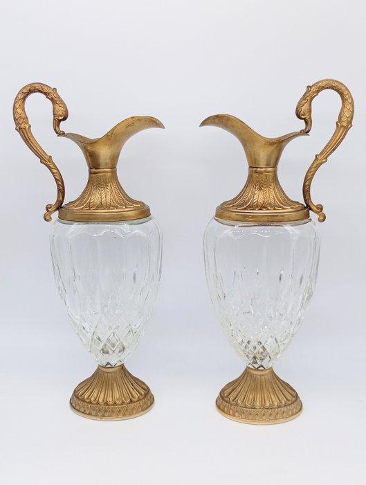 Buton - Argenteria Silver, Milano - Karaf (2) - Glas,, Antiek en Kunst, Curiosa en Brocante