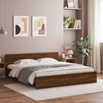 vidaXL Bedframe met hoofdeinde bruin eikenkleur 200x200 cm, Verzenden, Nieuw