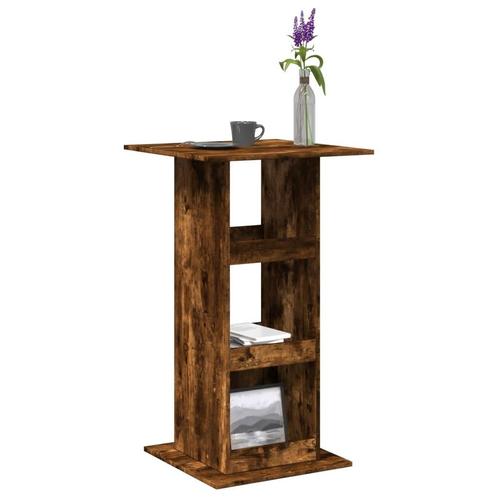 vidaXL Bartafel met opbergruimte 60x60x102 cm hout gerookt, Huis en Inrichting, Tafels | Eettafels, Nieuw, Verzenden