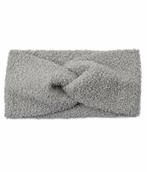 Haarband Twist 12cm – Effen Kleur – Teddy Stof – Grijs, Nieuw