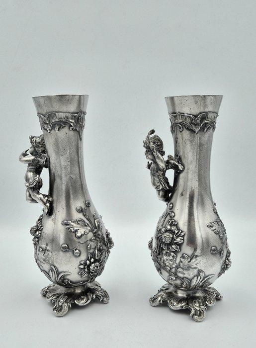 Albert Köhler - Vaas (2) - Verzilverd - WMF, Ongelooflijk, Antiek en Kunst, Kunst | Designobjecten