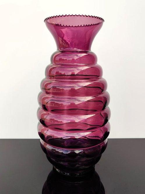 Verreries Doyen - Grote Art Deco vaas amethyst - Vaas -, Antiek en Kunst, Kunst | Designobjecten