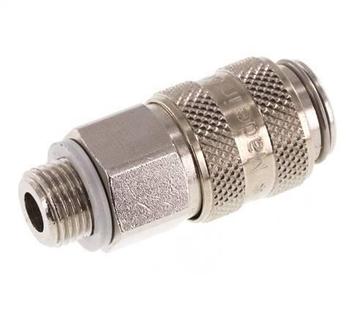 Laiton nickelé Coupleur pneumatique DN 5 Douille G 1/8 pouce, Verzenden