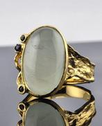 Aquamarijn - Zilver - Ring - Artistiek ontwerp, Handtassen en Accessoires, Ringen, Nieuw