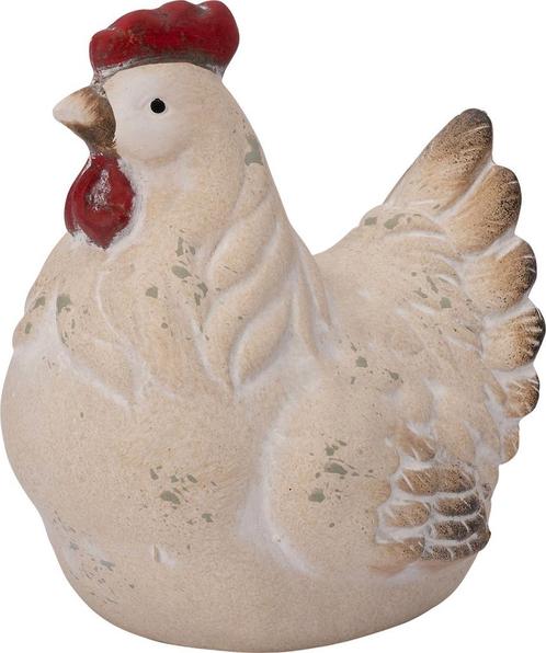 Kip keramiek crème - 12,6 x 9,3 12 cm decoratief beeld, Huis en Inrichting, Woonaccessoires | Kunstplanten en Kunstbloemen, Nieuw