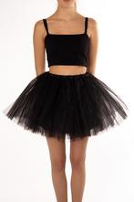 KIMU® Tutu Zwart Tule Rokje L XL XXL Zwarte Petticoat Rok Da, Ophalen of Verzenden