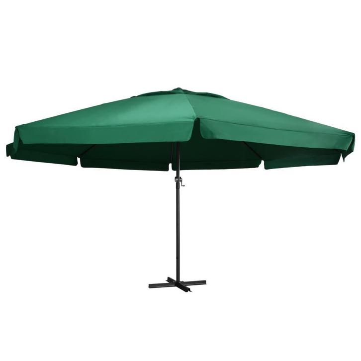 Parasol Aluminium Paal 6m - Retour Deal - Groen - 70% Kor..., Tuin en Terras, Parasols, Meer dan 4 meter, Nieuw, Stokparasol, Verzenden
