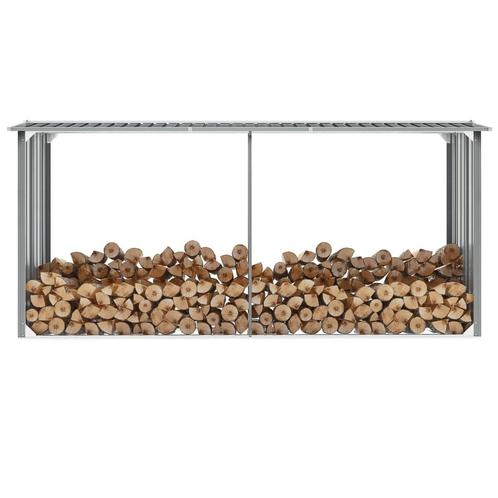 vidaXL Haardhoutschuur 330x92x153 cm gegalvaniseerd staal, Tuin en Terras, Overige Tuin en Terras, Nieuw, Verzenden