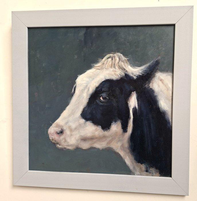 H.M. Bergen - Portret koe, Antiek en Kunst, Kunst | Schilderijen | Modern