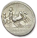 Romeinse Republiek. L. Farsuleius Mensor. Denarius Rome mint, Postzegels en Munten