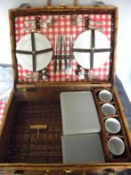 Picknickmand - Reed-ceramic-metal-plastic - vier persoons