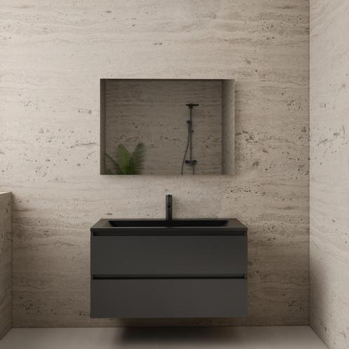ACTIE BWS Badmeubel | Paris | Antraciet 100 cm | Mat Zwart, Doe-het-zelf en Bouw, Sanitair, Bad, Nieuw, Ophalen of Verzenden