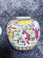 Geschilderde Paarden gemberpot - Bocal - Famille rose -, Antiek en Kunst