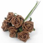 Foamroos Premier Kleurvast Choco Bruin 4 cm Bundel 6 stuks, Nieuw