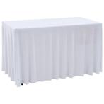 Witte Stretch Tafelhoezen 183cm | Retour Deal | Topkoop!, Huis en Inrichting, Verzenden, Nieuw, Rechthoek