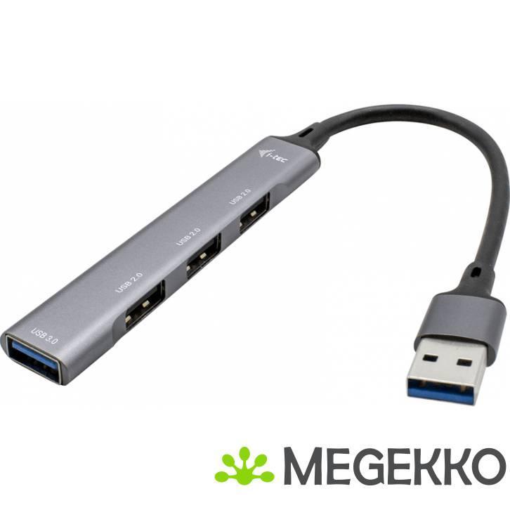 I-tec Metal USB 3.0 HUB 1x USB 3.0 + 3x USB 2.0, Computers en Software, USB Sticks, Nieuw, Verzenden