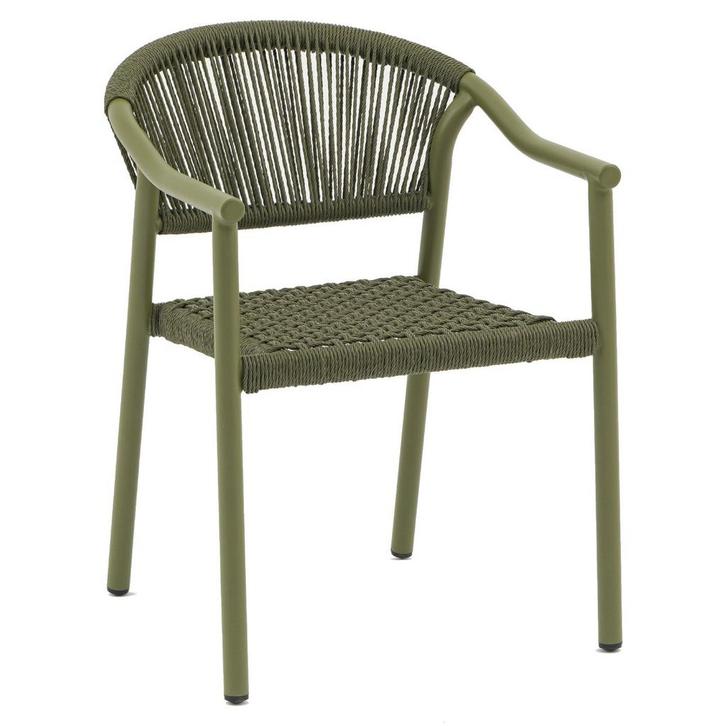 Stoel | PVC Rotan/Aluminium | Groen | In-/Outdoor |, Zakelijke goederen, Horeca | Keukenapparatuur, Nieuw in verpakking, Verzenden