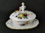Meissen Antica figura sulla ciotola coperta, cherubino e, Antiek en Kunst