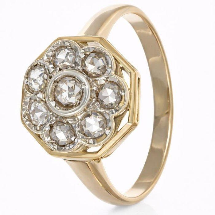 Zonder minimumprijs - Ring - 18 karaat Geel goud - 0.72ct., Handtassen en Accessoires, Ringen