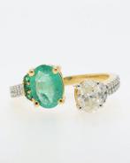 Cocktailring - 14 karaat Geel goud - 1.60ct. tw. Diamant