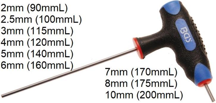 Bgs Technic T-sleutel wrench voor hexagon schroeven, 2 mm, l, Auto-onderdelen, Banden en Velgen, Verzenden